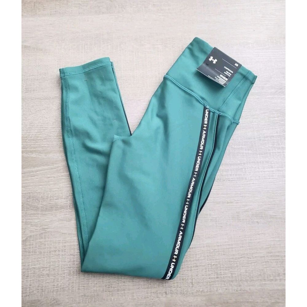 Under Armour Womens Green Compression High Rise Ankle Crop Leggings Size XS Heat
